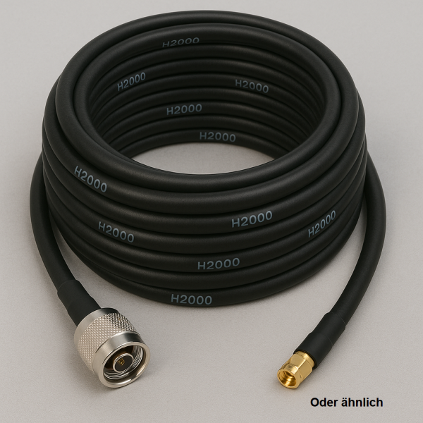 15 Meter Kabel H2000 Flex super lowloss 50 Ohm inc. SMA-Stecker / N-Stecker