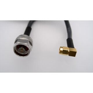 15 Meter Kabel H155 low loss 50 Ohm SMA-Winkelstecker / N-Stecker