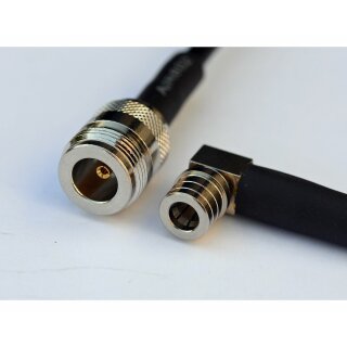 Kabel RG58  N-Stecker  auf QMA Winkelstecker 50 cm passend für Quatra NU / CU