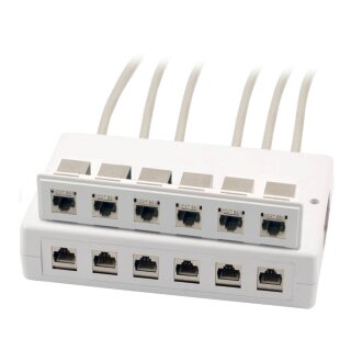 Keystone Panel Verteiler Aufputz Wandmontage Desktop bis zu 12 Module RJ45 weiß