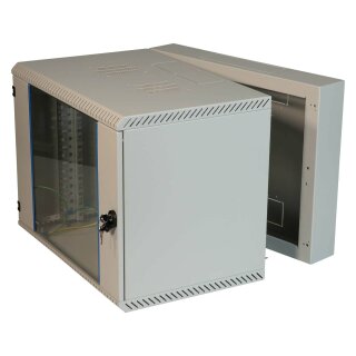 19" Wandgehäuse Netzwerkschrank Rack 9HE Tiefe 500mm grau