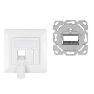 Tragring Trägerrahmen 2x Keystone Module RJ45 Netzwerkdose designfähig UAE weiß