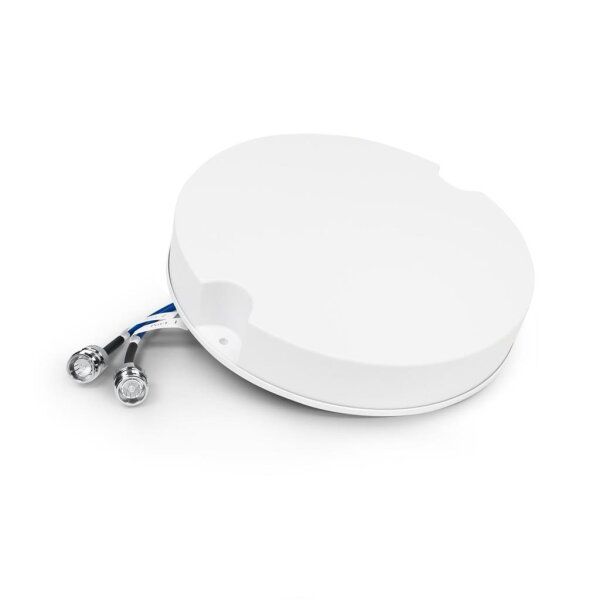 Spinner SISO 1-Tor flache H-Pol Omni-Innenraum-Antenne 694-4000 MHz 6.0 dBi 360° 4.3-10 Buchse, Kabel: blau, 30 cm